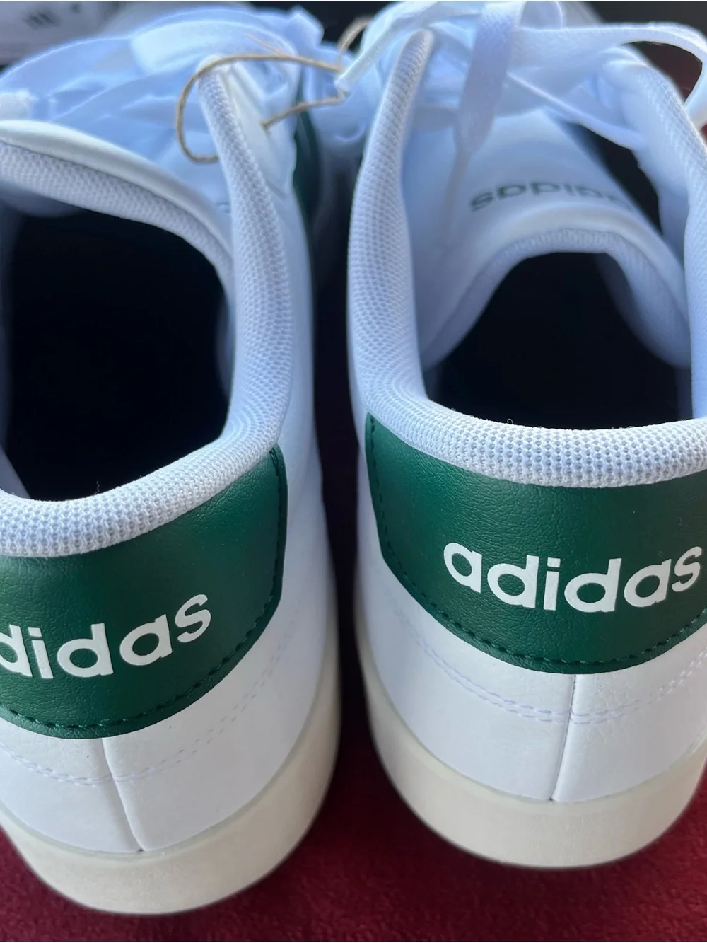 adidas White Sneakers with Green Three-Stripes SIZE 12